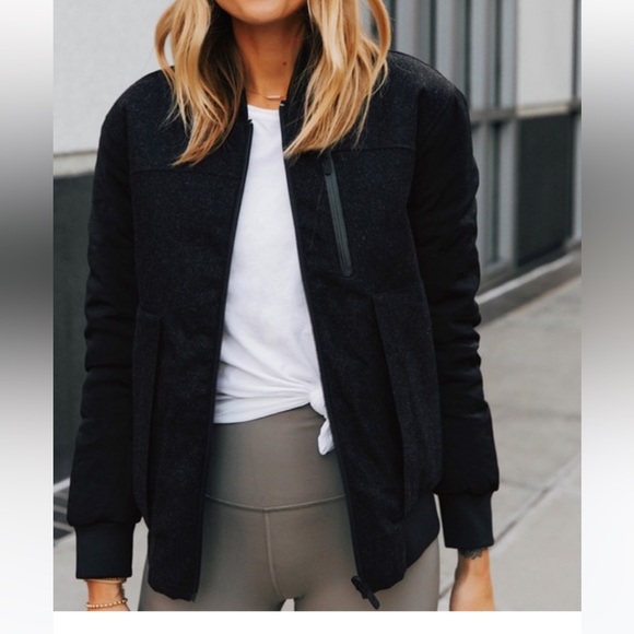 Lululemon womens Roam Far wool/nylon bomber jacket. Sz 12 Reversible waterproof - Picture 4 of 14